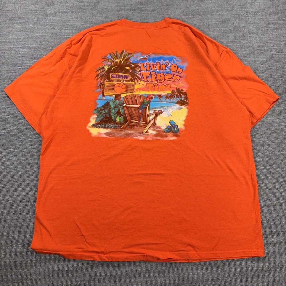 College Republic Clemson T-Shirt Mens‎ XXL Orange Good Livin On Tiger Time